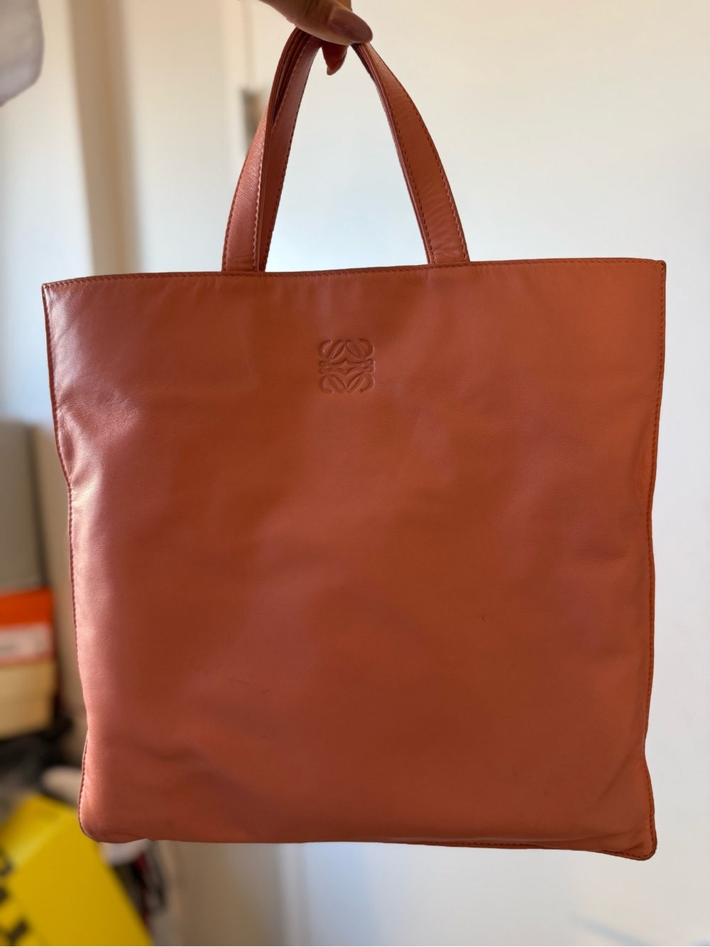 Loewe Coral Pink Leather Tote